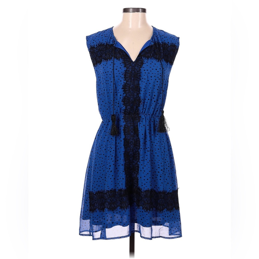 Collective Concepts Blue and Black Sleeveless Dress